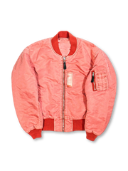 アメリカンヴィンテージ カラーブロック フライトジャケット オレンジ レッド MA-1 短丈 メンズ ストリート アウター