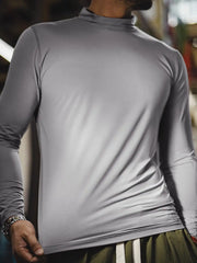 ハイテク半ハイネック 長袖インナーTシャツ