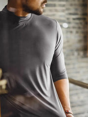 ハイテク半ハイネック 長袖インナーTシャツ