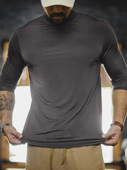 ハイテク半ハイネック 長袖インナーTシャツ