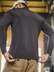 ハイテク半ハイネック 長袖インナーTシャツ