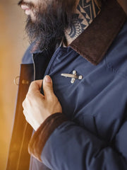 ハンティングジャケット コーデュロイ襟切り替え サファリショートコート