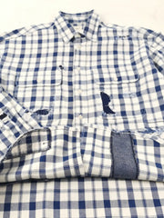 ヴィンテージダメージ インディゴチェックシャツ