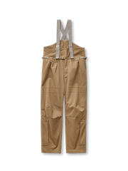 メンズ ヴィンテージ カーキ サスペンダーパンツ フライトタイプ 多ポケット 厚手カバーツイル