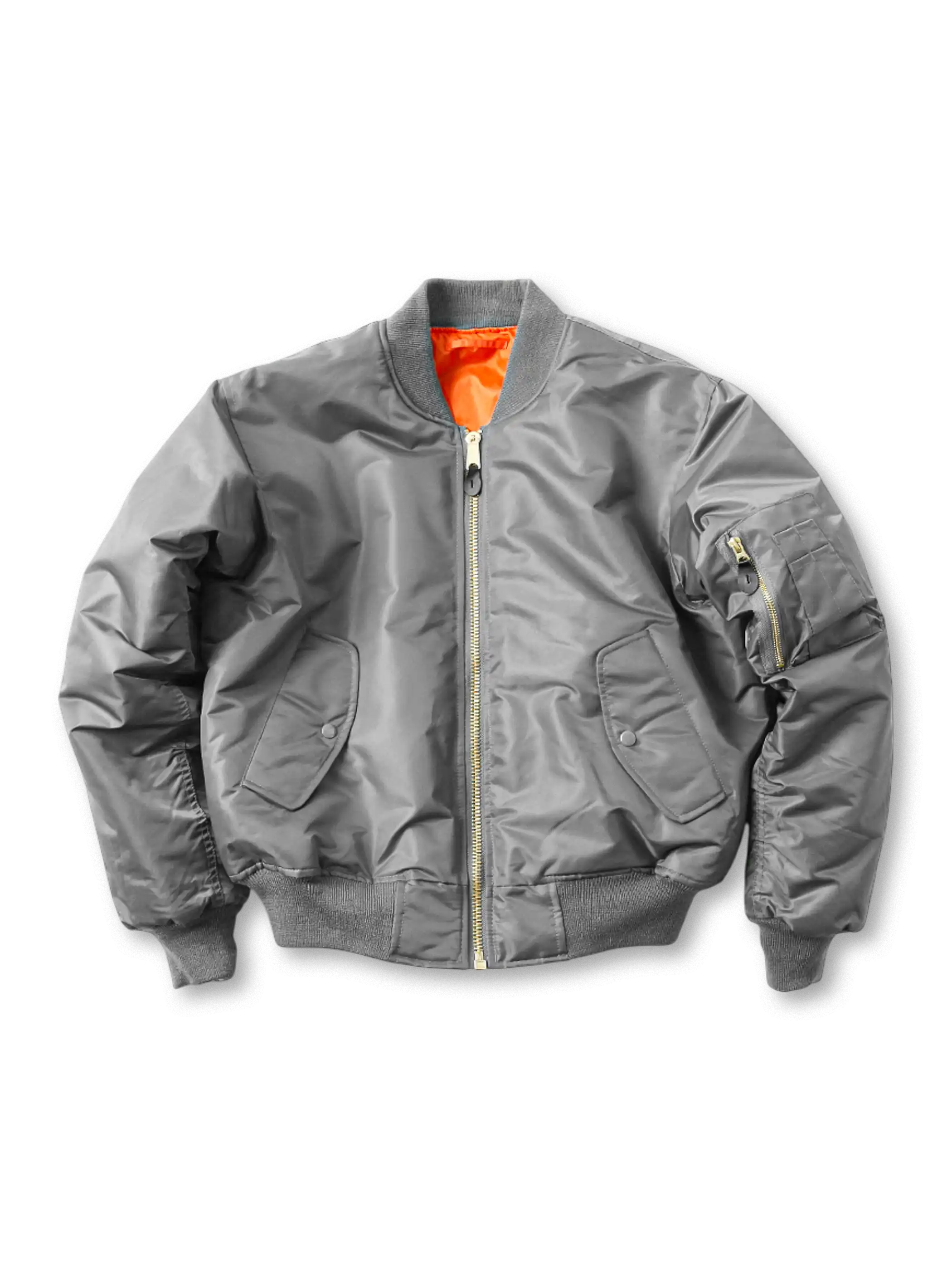 MA-1 フライトジャケット グレー メンズ ナイロン 防風 防水 保温 ミリタリー アウター 短丈