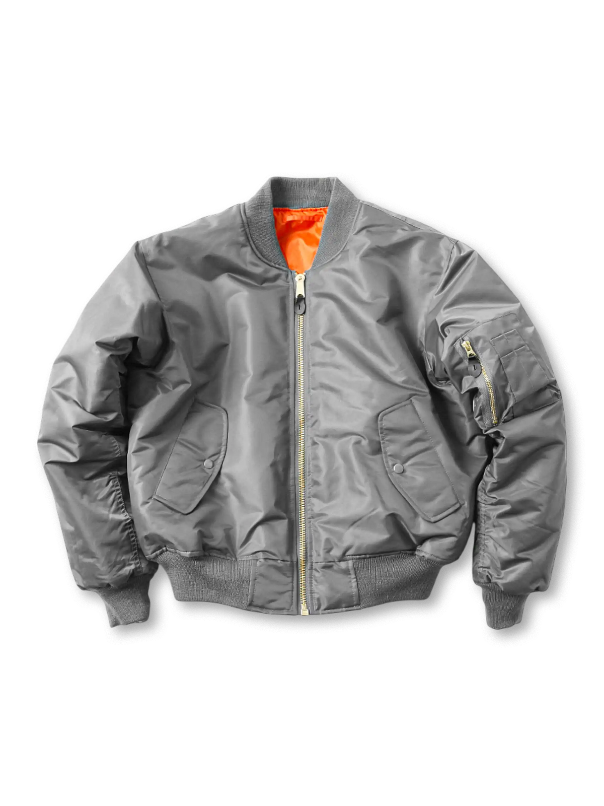 MA-1 フライトジャケット グレー メンズ ナイロン 防風 防水 保温 ミリタリー アウター 短丈